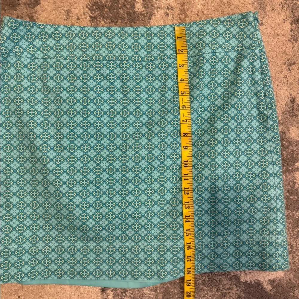 Talbots Aqua Patterned Mini Skirt